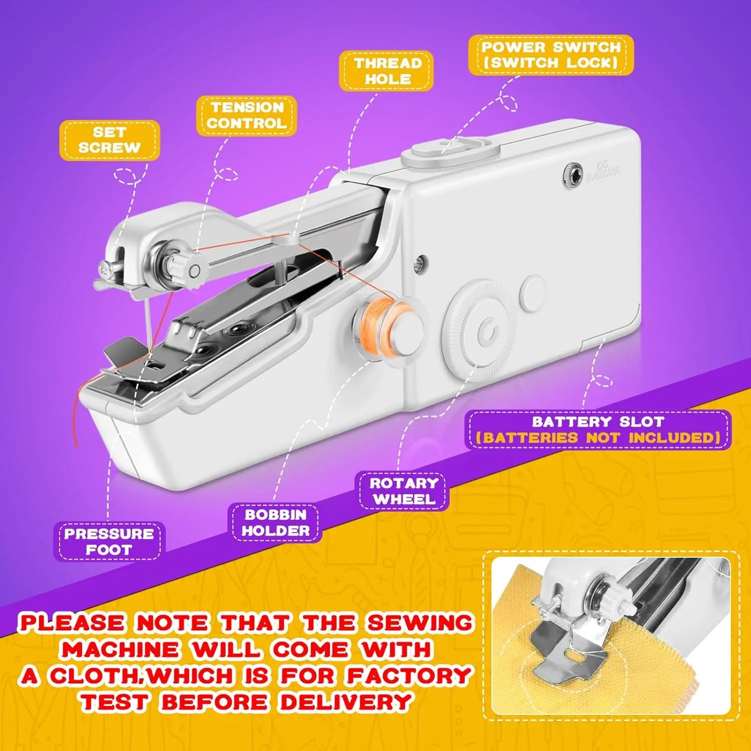 SewMate | Mini Nähmaschine | Kompakt & Tragbar | Ideal für Reparaturen & DIY-Projekte