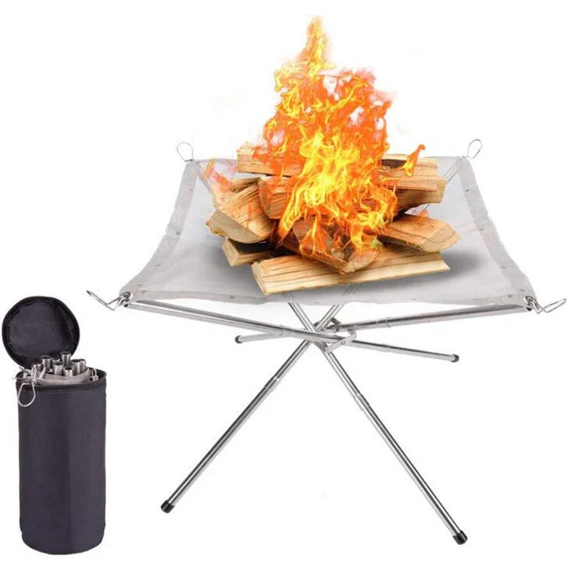 Pyroniq Outdoor Feuerstelle | Faltbar & Stabil | Edelstahl | Für Camping & Garten