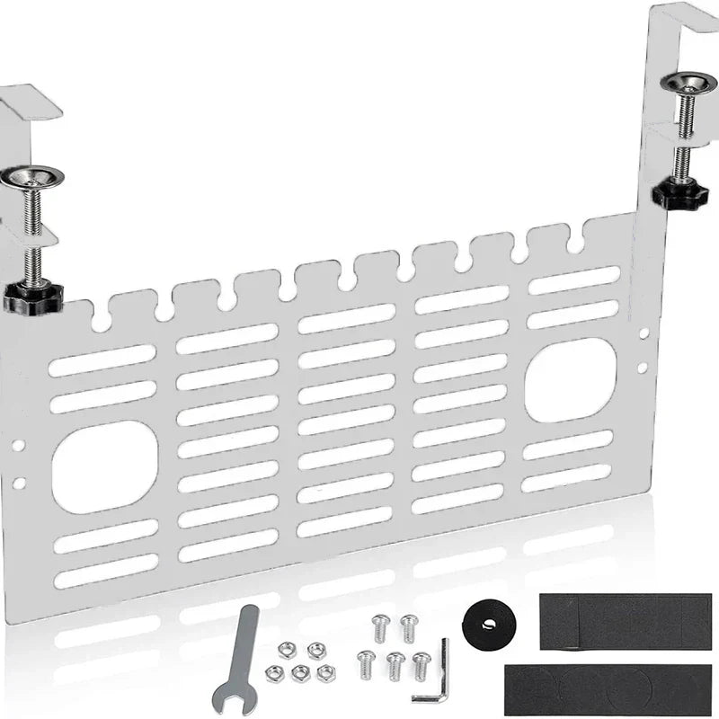 CableCradle Pro | Untertisch Kabelkorb Mit Klemme | Metall Schwarz/Weiß | Für Büro & Homeoffice