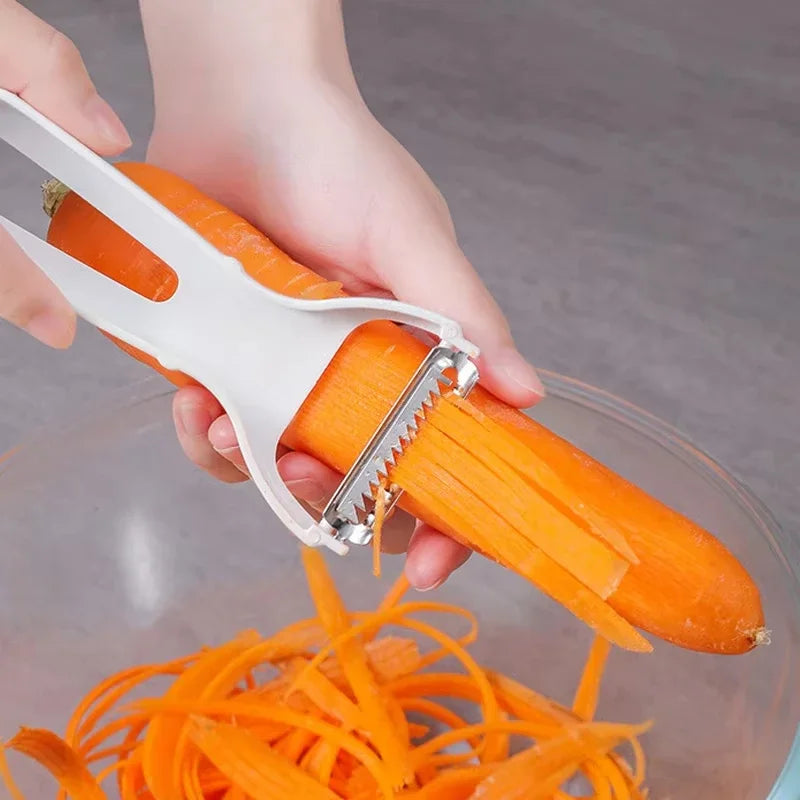 Culinario Julienne Schneider | Edelstahlklinge & platzsparendes Design | Gemüse & Obst einfach zubereiten | Ideal für Salate & Wokgerichte