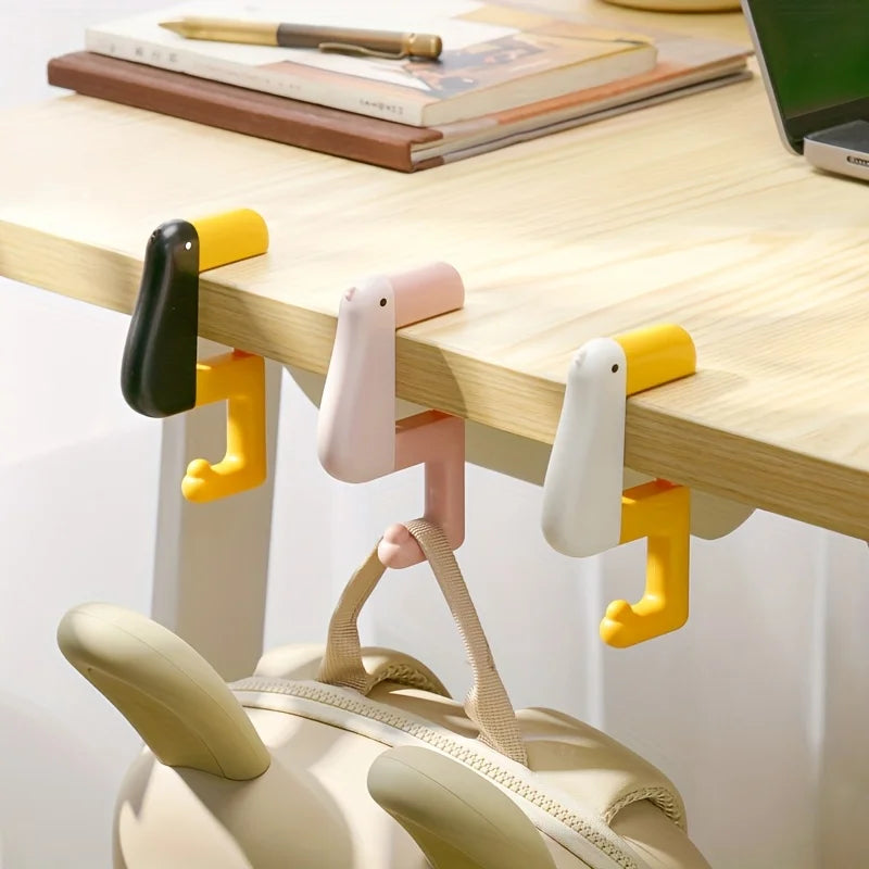 Hookidoo Tischhalter Ente | Zum Anklemmen ohne Bohren | Für Taschen & Kopfhörer | Ideal für Büro & Kinderzimmer