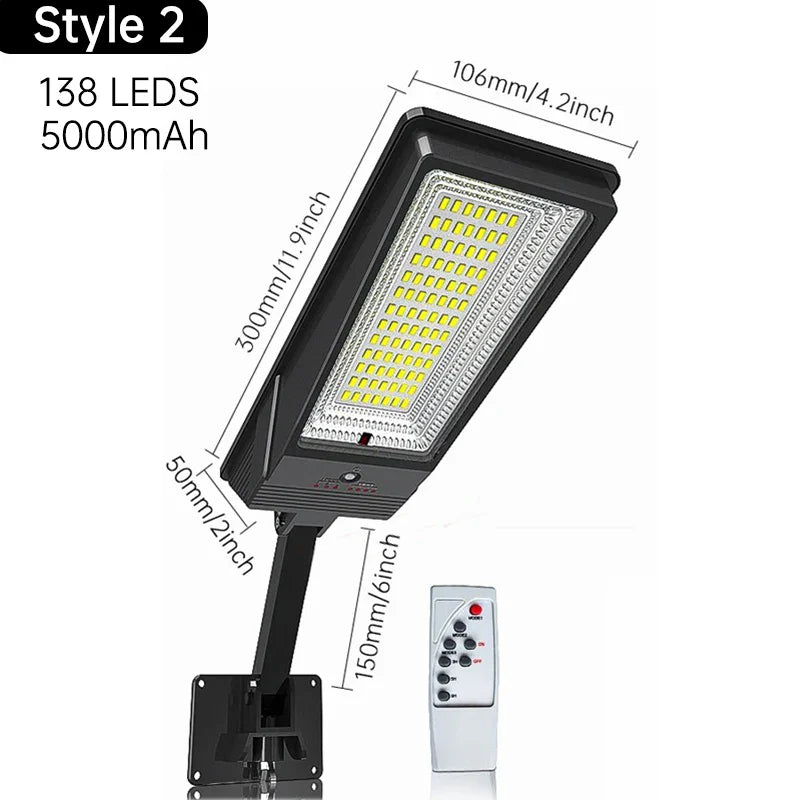 HelioMax Solar-Wandleuchte | 138 LEDs | 3 Leuchtmodi | Bewegungssensor | IP65 Wasserfest