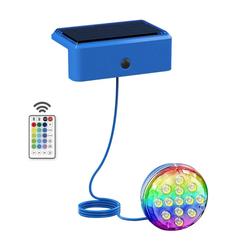 GlowStream | Solar-Poollicht | 16 Farben & Fernbedienung | IP68 Wasserdicht