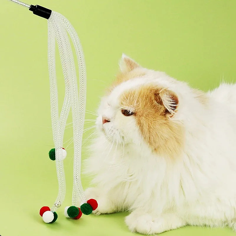 PlayPaws | Interaktive Katzenangel mit Ball & Glöckchen | Elastische Schnur, buntes Design & stabiler Stab | Für Kitten & erwachsene Katzen