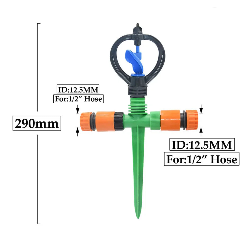 AquaVerta | 360° Sprinkler | Vortex-Rotation | Kompakt & effizient | Für Garten & Gemüsebeet