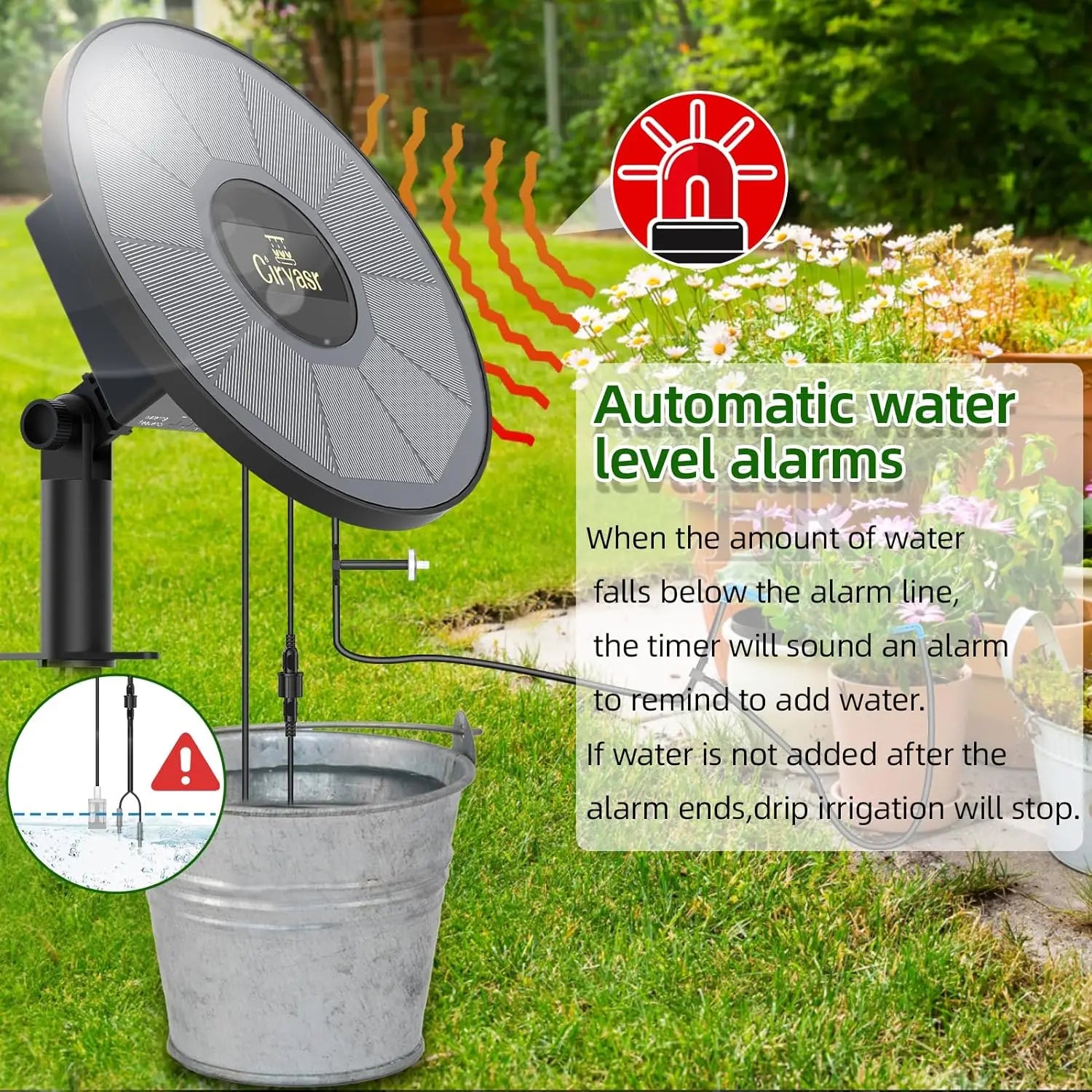 GreenFlow Solar Bewässerungssystem | Automatische Tropfbewässerung | Für 15 Pflanzen | Solarbetrieb