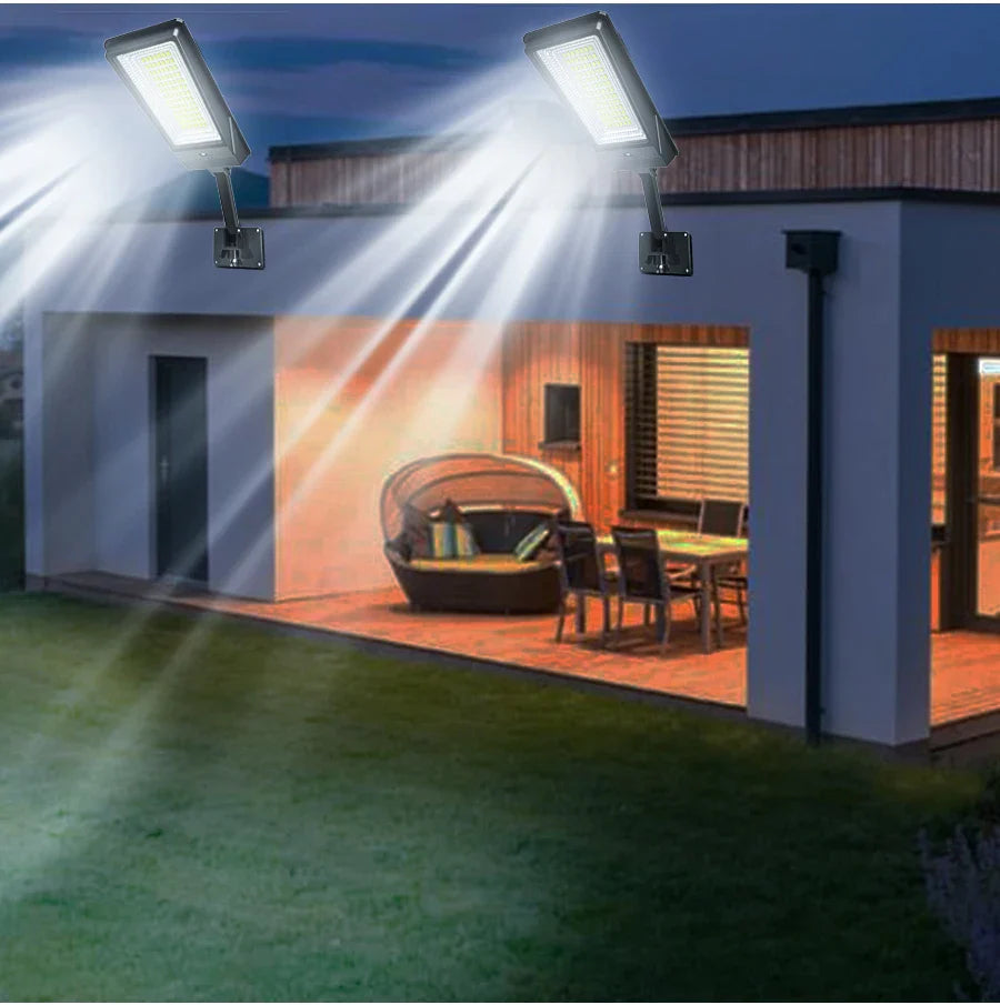HelioMax Solar-Wandleuchte | 138 LEDs | 3 Leuchtmodi | Bewegungssensor | IP65 Wasserfest