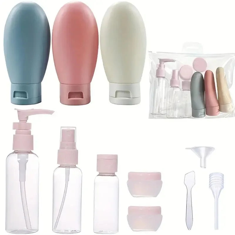GlidePack Reise-Flaschenset | 11-teilig | Auslaufsicher & Flugtauglich | Für Kosmetik & Pflegeprodukte
