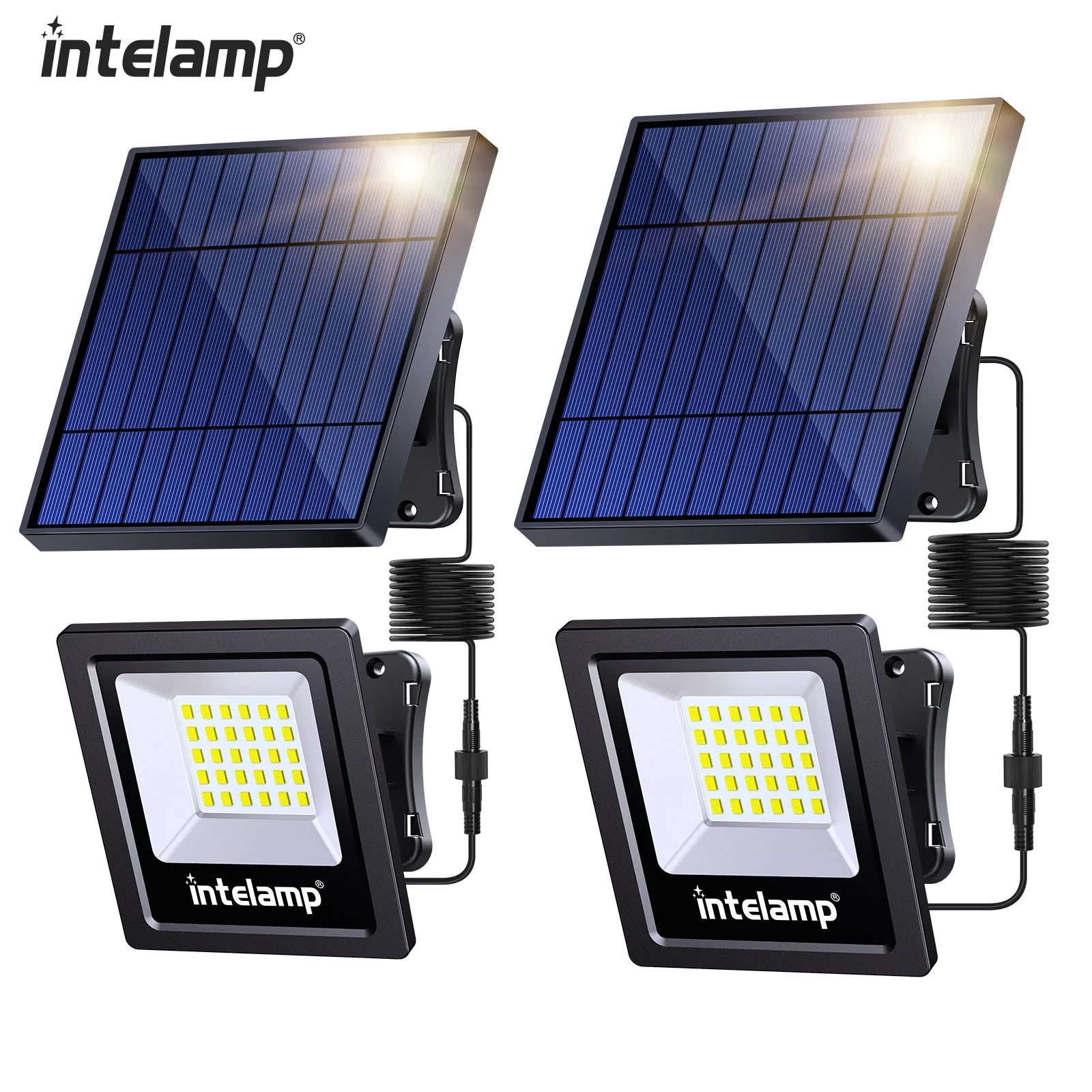 LumiMax Solar LED Strahler Set | 1200 Lumen | 2er Set | Wetterfest & Flexibel