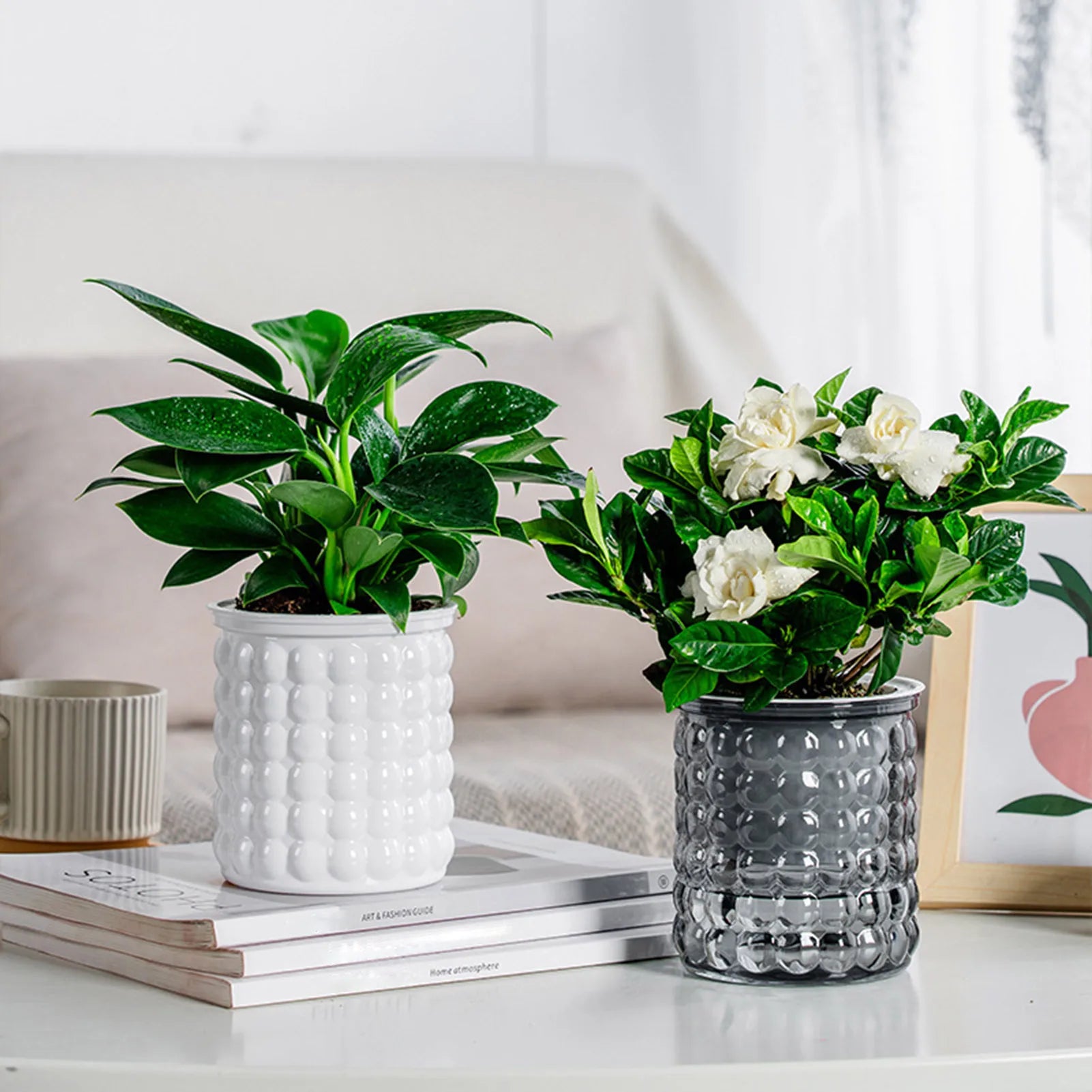 Hydropura Blumentopf | Selbstbewässernd & Erdlos | Modern & Pflegeleicht | 3er-Set