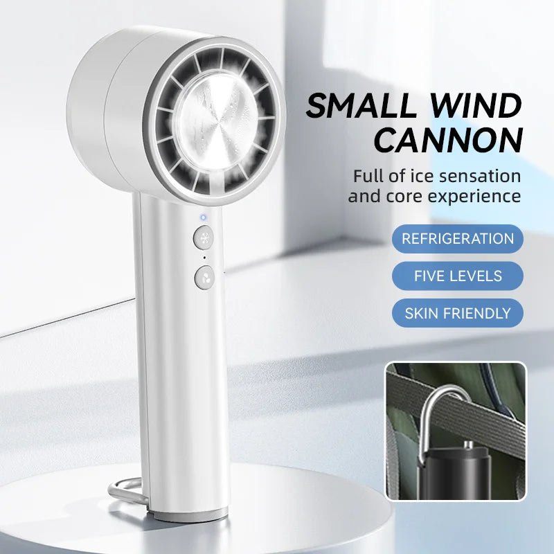 BreezeGo | Mini USB Ventilator | 5 Windstufen | LED-Display | Kompakt & Leicht