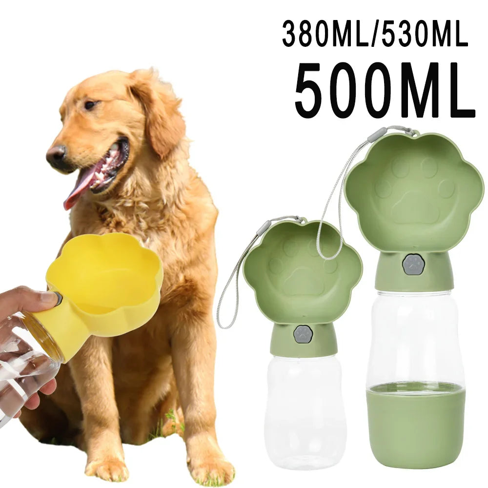 Pawava DuoGo | Wasser & Futterflasche | 2-in-1 Design | Für Unterwegs | Auslaufsicher & Kompakt
