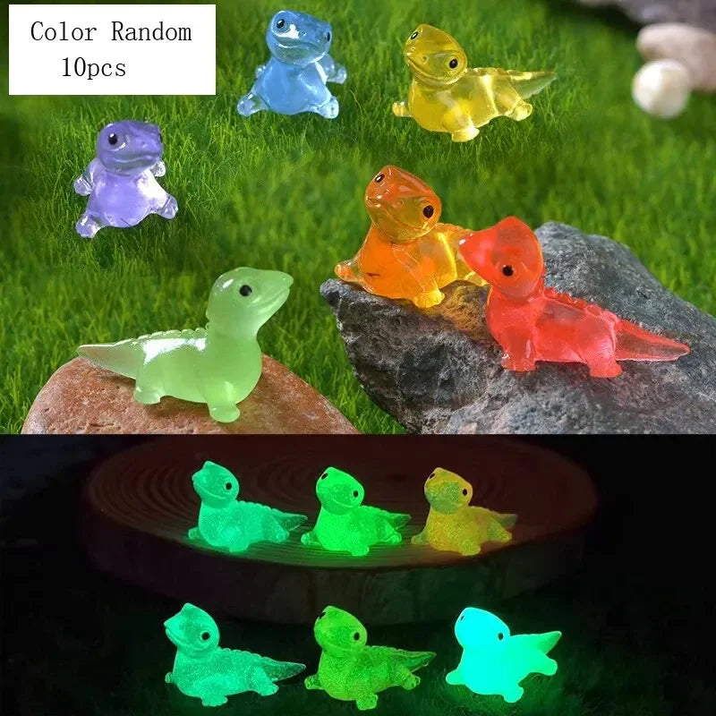 Glowtiny Mini Echsen Set | Leuchtet im Dunkeln | Für Feengärten & Terrarien | Wetterfestes Resin