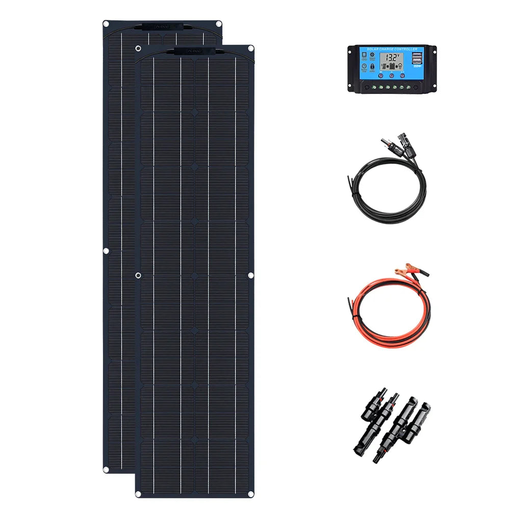 SunStrider Flex 50W | Biegsames Solarpanel | Ultraleicht & Wetterfest | Für Camping, Boot & Outdoor