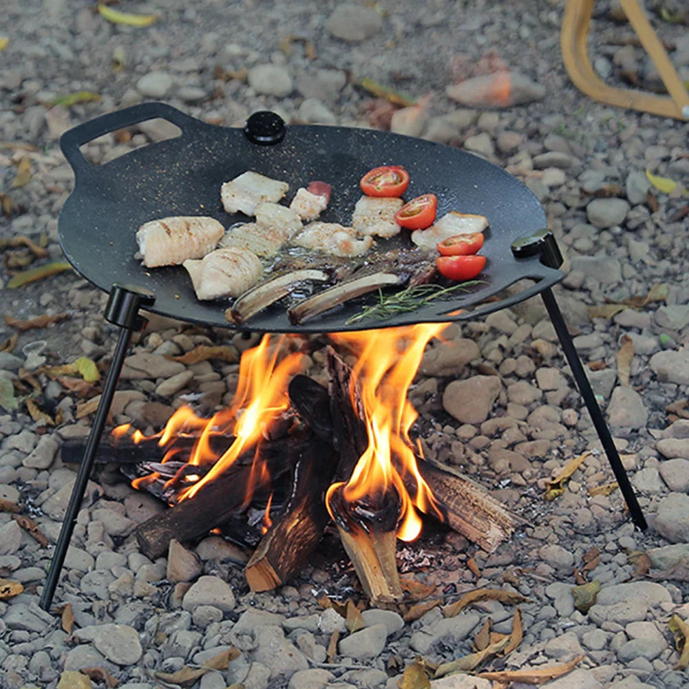 CampMaster Dreibein Grill Stativ | Faltbar & Höhenverstellbar | Stabil & Flexibel | Edelstahl