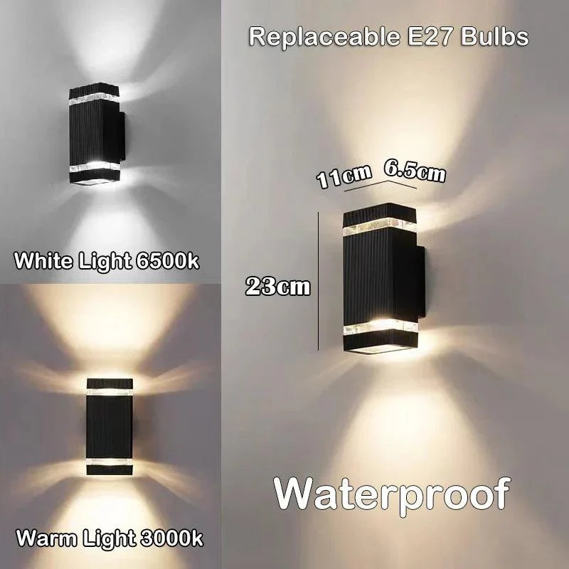 Lumivor Außenwandleuchte | Up-&-Down Licht | E27 Fassung | IP65 Wetterfest | 25×10×8 cm