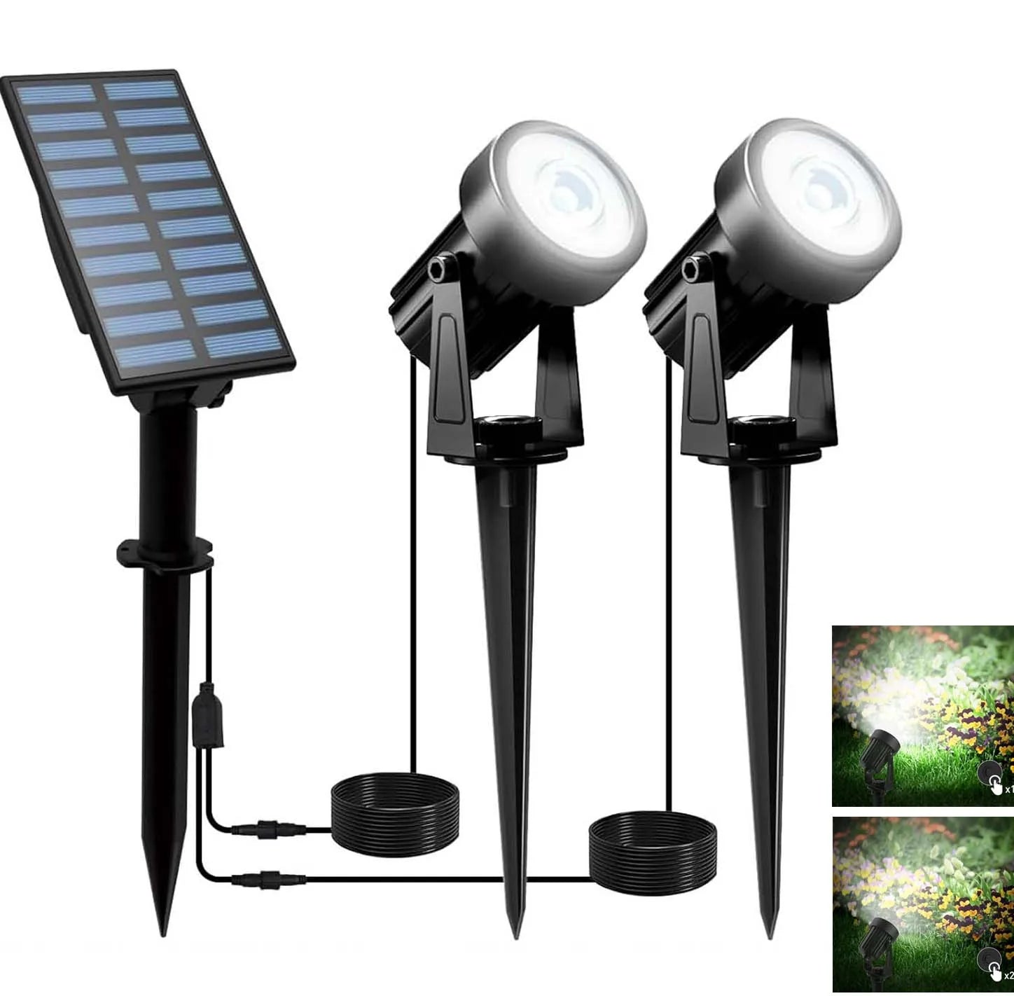 GlowRay DuoColor Solar Gartenstrahler | 2 Lichtfarben | Wetterfest & Leistungsstark | Solarbetrieben