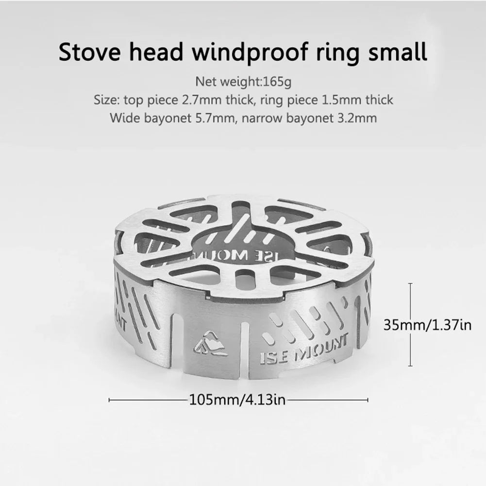Flamecura Windschutzring | Edelstahl Outdoor-Ring | Größe S & L | Für Gaskocher & Campingflamme