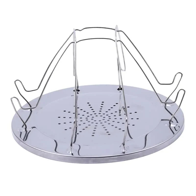 Grillora Standfuß | Edelstahl | 22 cm Durchmesser | Tragbar & hitzebeständig | Für Camping & Outdoor