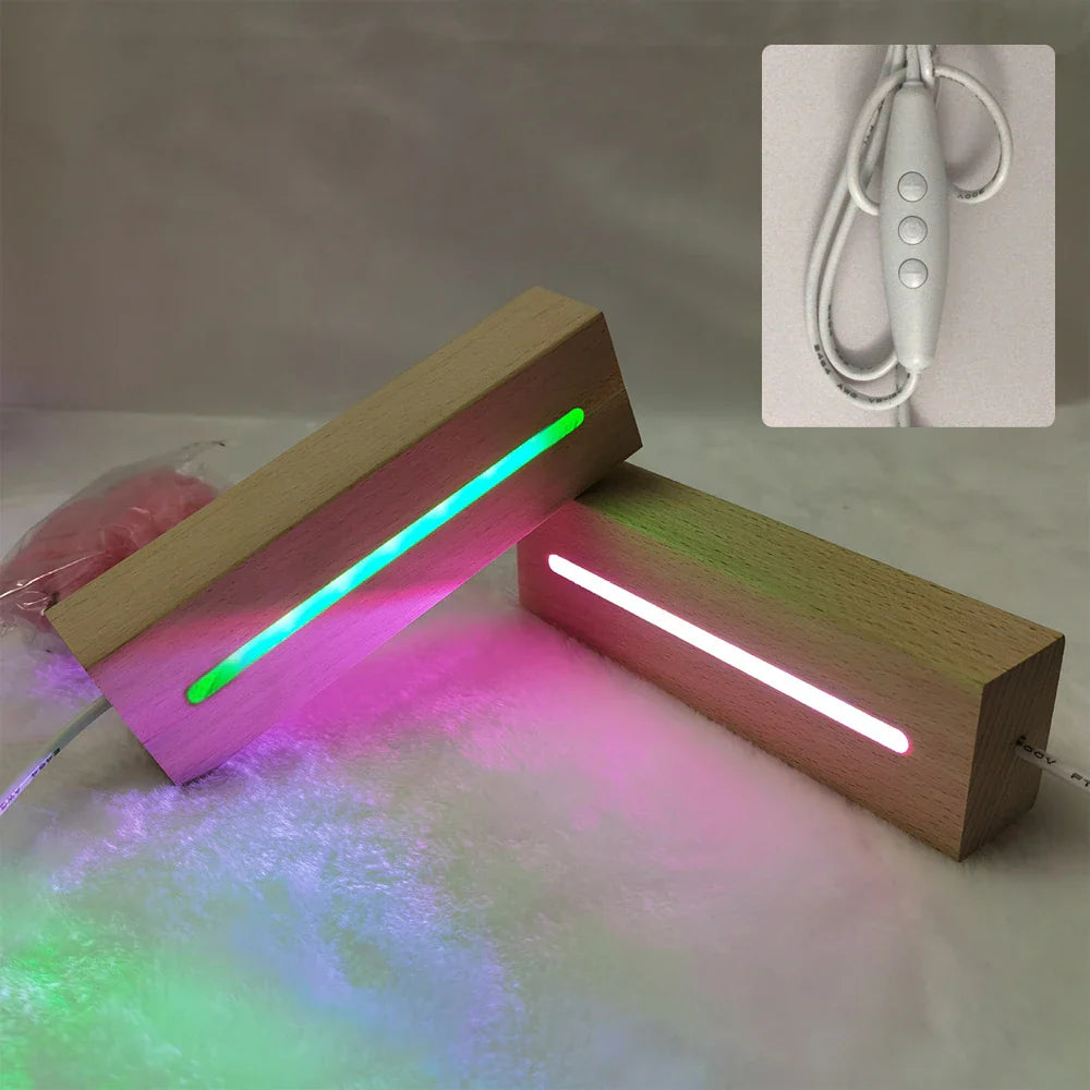 LumiBase LED-Holzsockel | Mehrfarbig & Dimmbar | USB-betrieben | Dekorativ & Flexibel