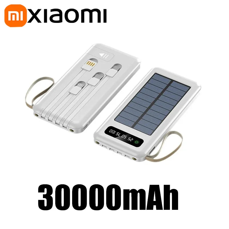 PowerPulse SolarMax | 50.000 mAh | Solarbetrieb & Schnellladung | Multikabel & LED-Licht