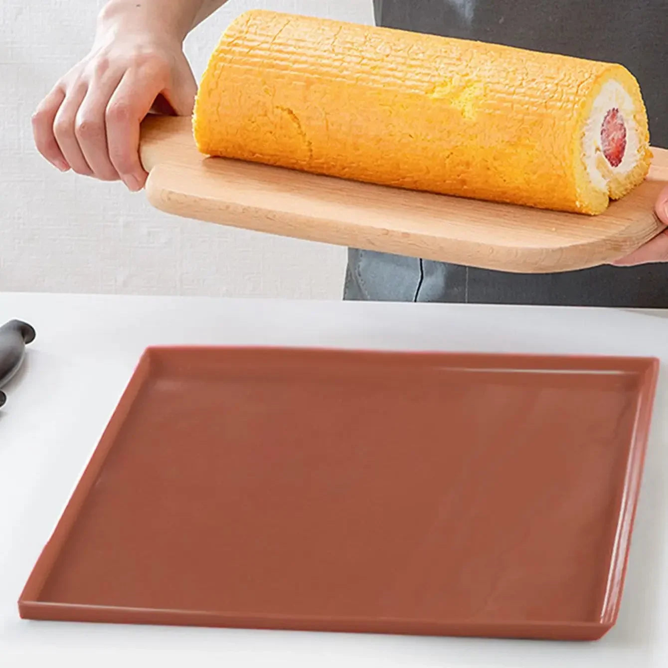 Bakviva Backmatte | Für Swiss Rolls & Rouladen | Silikon BPA-frei | Hitzebeständig & Flexibel
