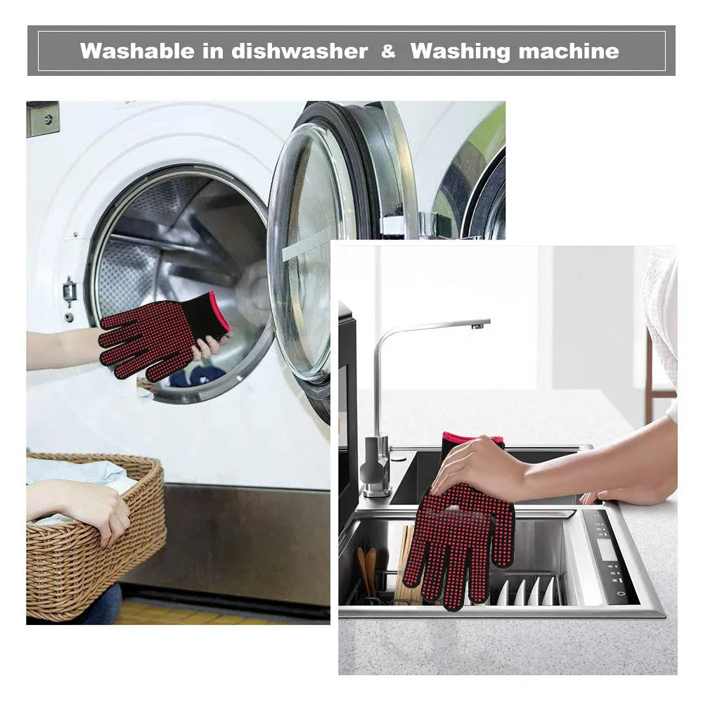 Stylivon Hitzeschutzhandschuhe | Für Lockenstab & Glätteisen | Flexibel & Rutschfest | Schwarz