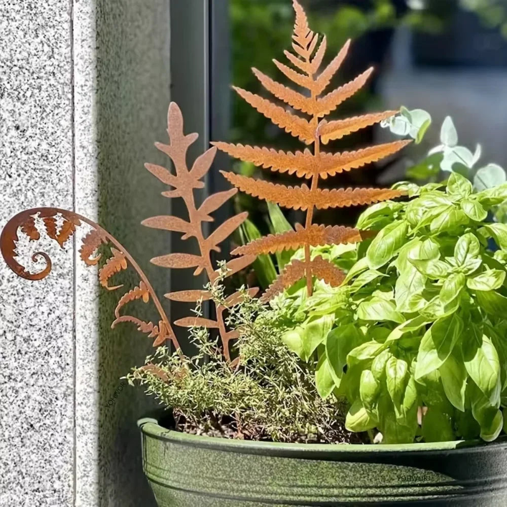 Rustiva Blattdeko | Herbstliche Rostoptik | Für Garten & Innenbereich | Metall-Skulptur