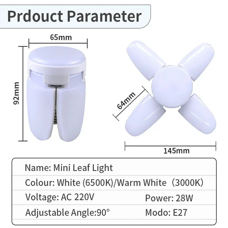 LumoFlex | Faltbare LED-Fächerlampe | 360° Ausleuchtung & Kaltweiß | Für Werkstatt, Keller & Wohnräume