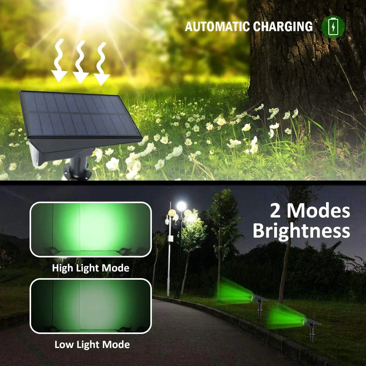 LumiRay Solar Gartenstrahler Set | 4 Strahler | Automatisches Einschalten | Wetterfest & Leistungsstark