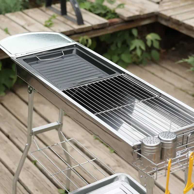 GrillFlex | Klappbar & Edelstahl | Holzkohlegrill für Garten & Camping