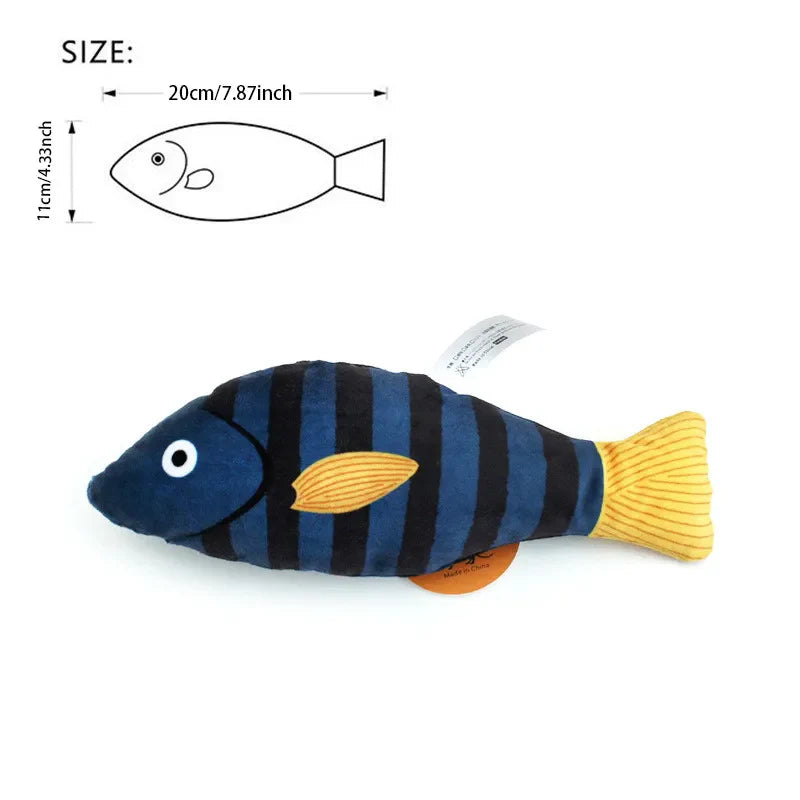 PlayFish | Interaktives Katzenspielzeug | 3D-Fischdesign | Mit Katzenminze | Weiches Plüschmaterial
