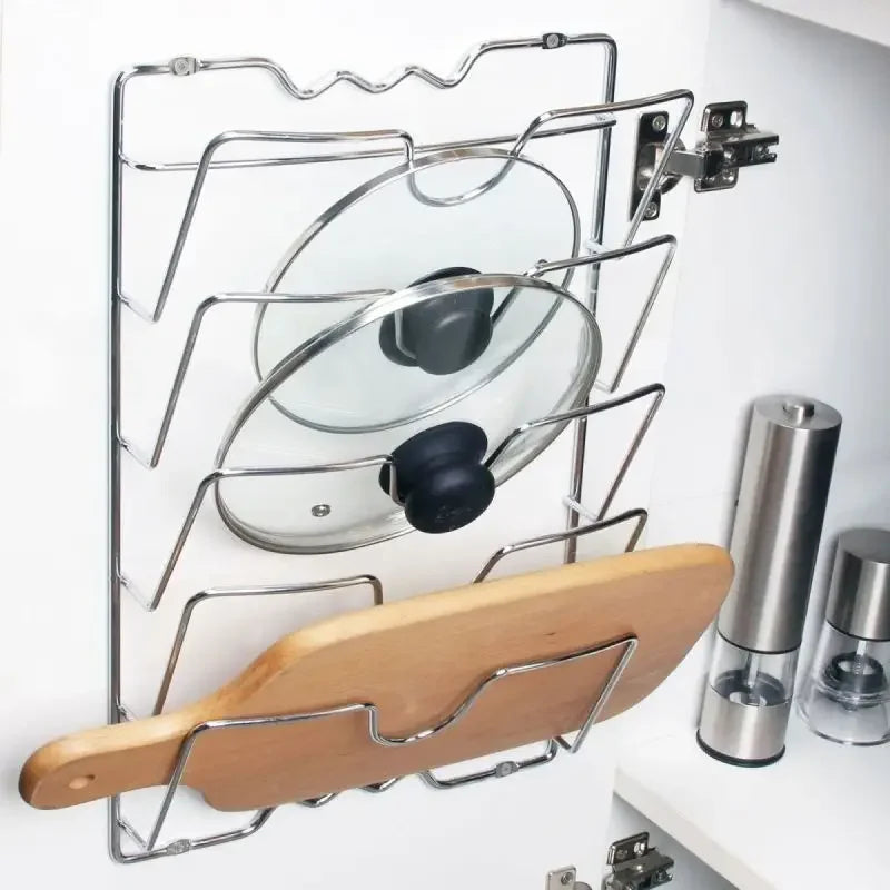 TopShelf | Wand-Topfdeckelhalter | Rostfreies Metall | Platzsparend & Multifunktional