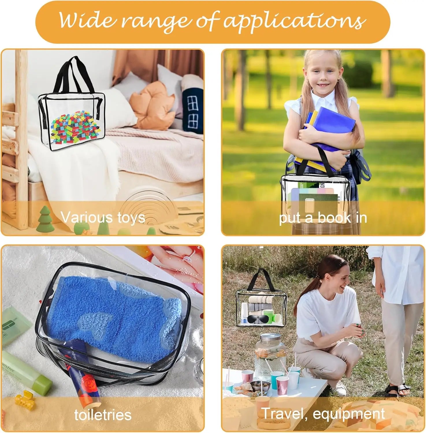 ToyBox Pro | Aufbewahrungstasche für Kinder | Robust & Transparent | Wasserfestes PVC
