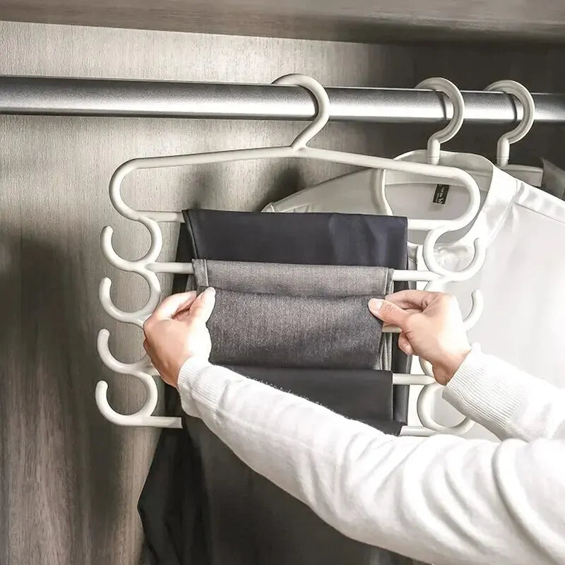 Hangmodo KleiderBuddy | 5-in-1 Hosenbügel | Platzsparend & Stabil | Für Schrank & Reise