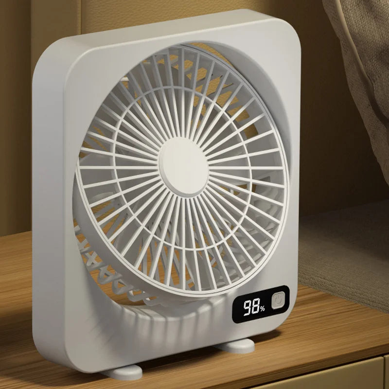 AeroCool Tischventilator | 5 Geschwindigkeitsstufen | Flüsterleise & Kompakt | USB-Aufladung