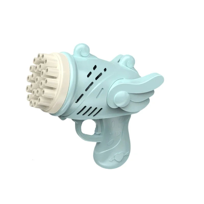 BubbleDino Mini Seifenblasenmaschine | Dinosaurier Design | 32 Düsen | LED-Licht | Für Kinder & Outdoor