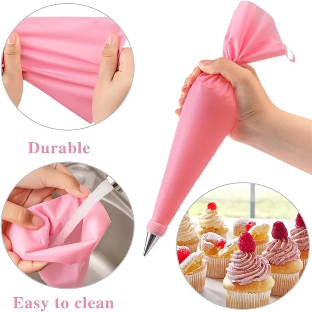 BakeMaster Dekor Set | Komplettes Set für Profis | 10 Spritztüllen & Silikonbeutel