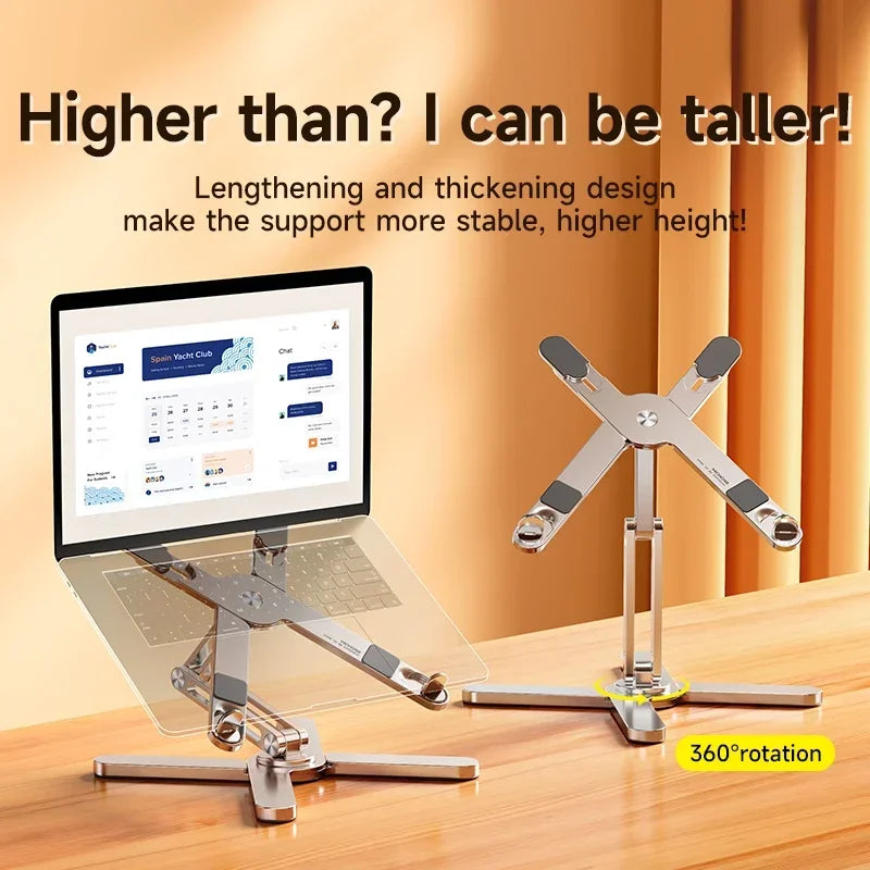 ErgoLift SteelStand | Laptop-Ständer Aluminium | Höhenverstellbar & Faltbar | Für Büro & Homeoffice