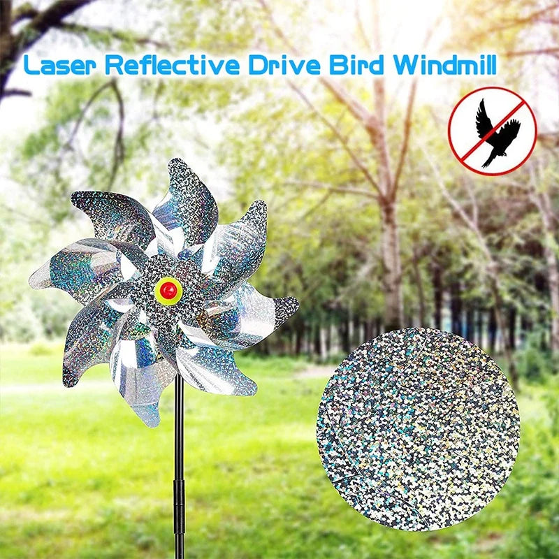 ReflectoSpin Windrad | Anti-Vogel Design | Reflektierend & Wetterfest | Silberoptik