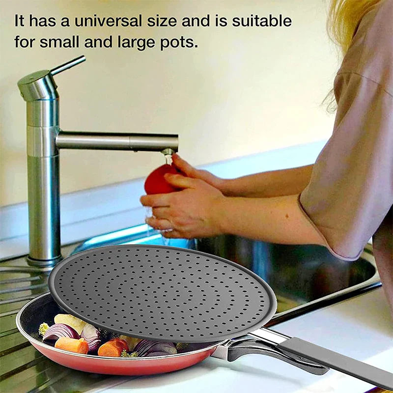 Kitchava SplashGuard | Spritzschutz für Pfannen | Hitzebeständig & Flexibel | Silikon & Edelstahl