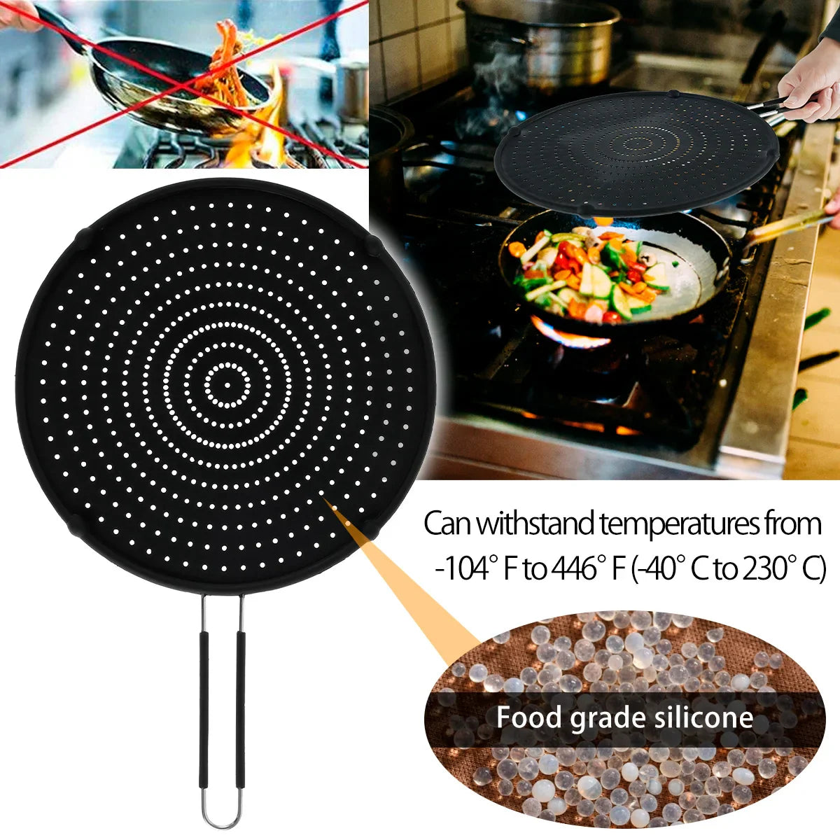 CookMaster FlexGuard | Spritzschutzdeckel | Hitzebeständig & Multifunktional | Spülmaschinengeeignet