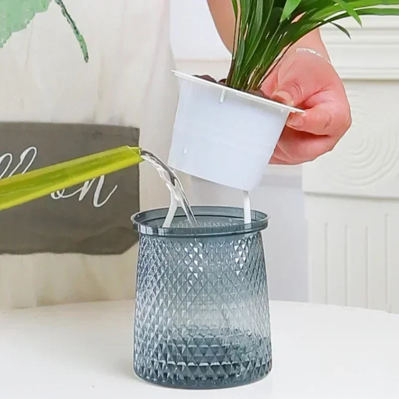 EcoPlant MiniSelfWater | Selbstbewässernder Blumentopf | Für Sukkulenten, Bonsai & Tischdeko | Modern & Praktisch