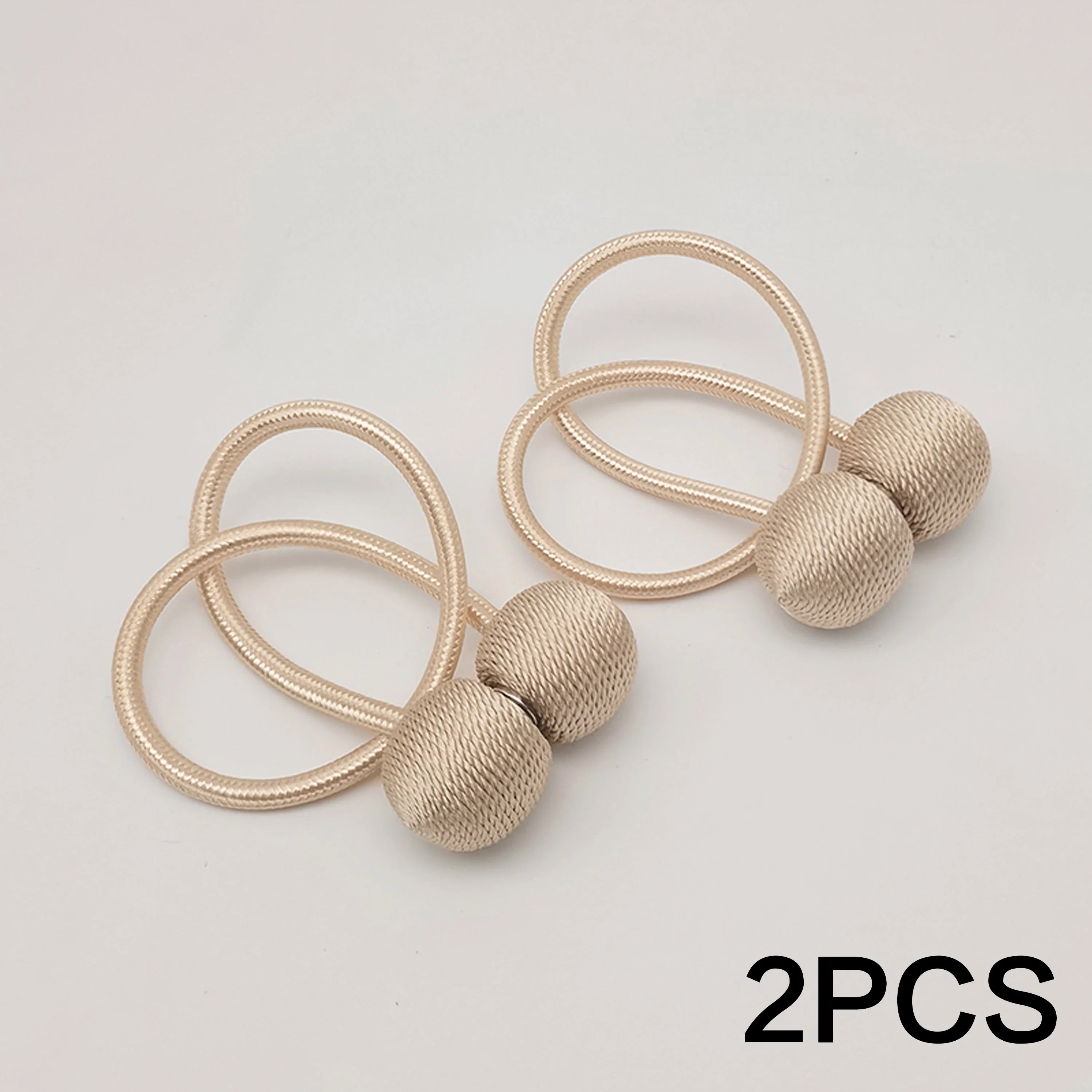 MagnoLuxe Gardinenhalter Set mit 2 Stück | Modernes Design Magnetische Kugel-Gardinenhalter | Flexible Kordelbindungen für Wohnzimmer- und Schlafzimmergardinen