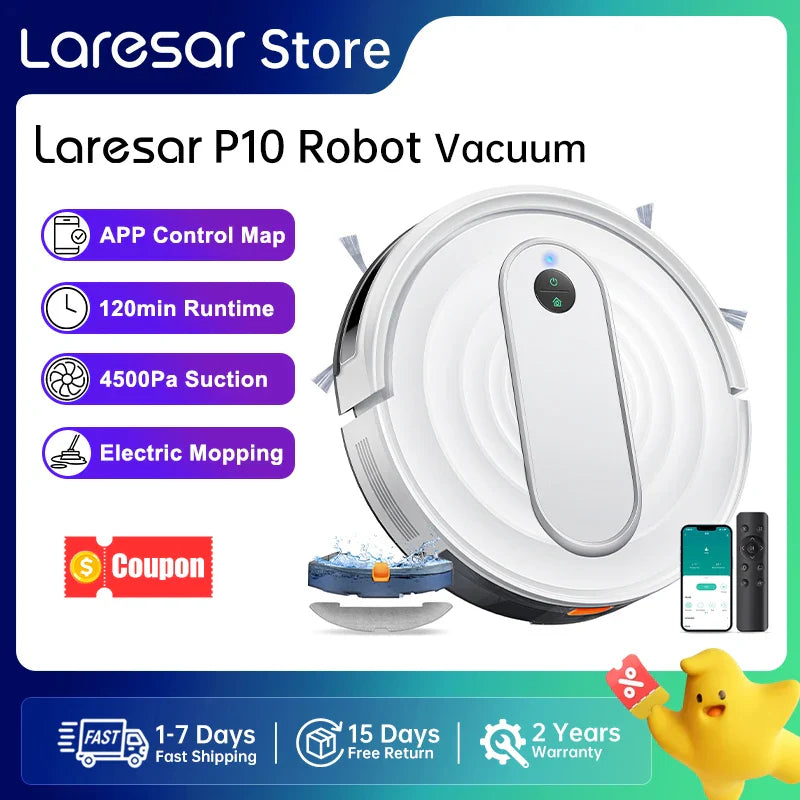 SmartClean P10 | 2-in-1 Saug- und Wischroboter | Gyroskop Navigation | App Steuerung