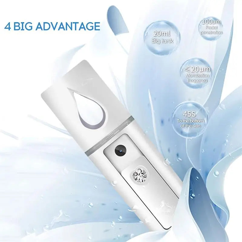 HydraMist | Nano-Gesichtsspray Mini | USB-aufladbar & Feuchtigkeitsspendend | Für Haut & Wimpern