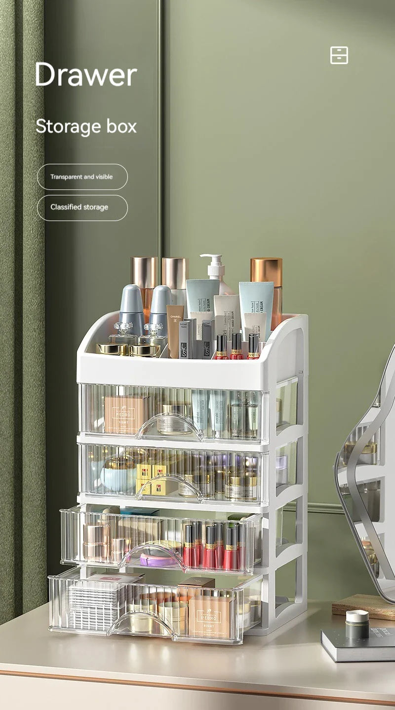 Orglina BeautyBox | Kosmetik Organizer mit 4 Etagen | Stilvoll & Platzsparend | Rosa oder Weiß