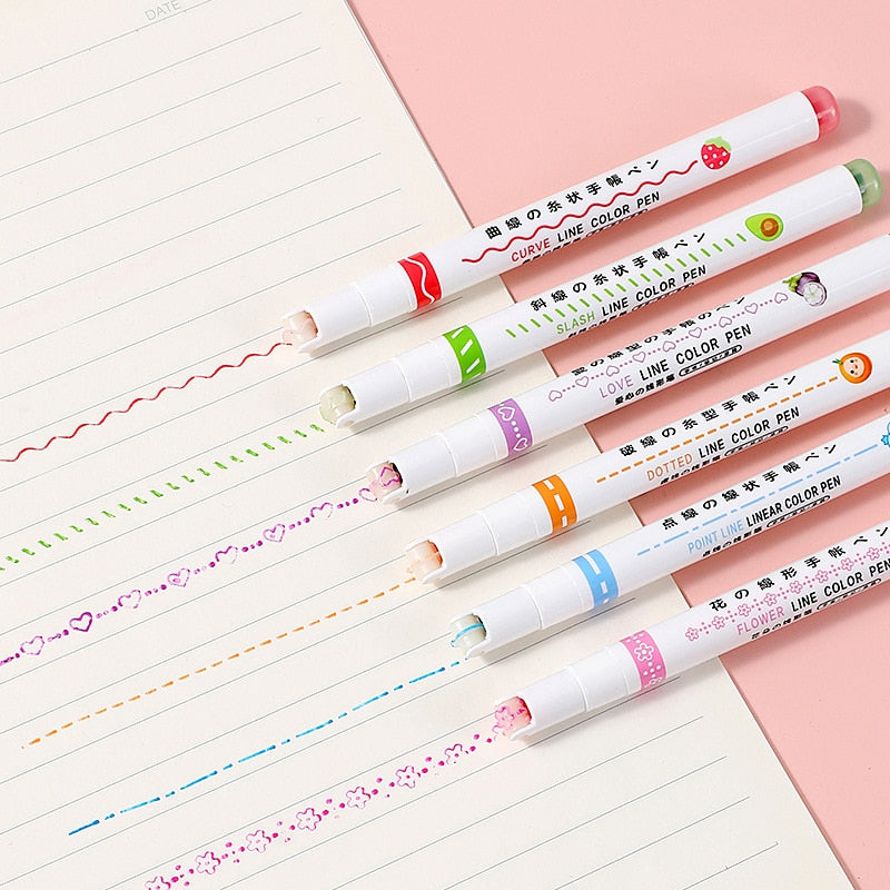 50% Rabatt | CreativePens - 6 verschiedene Kurven Formen Spitze Stifte (6 Stück)