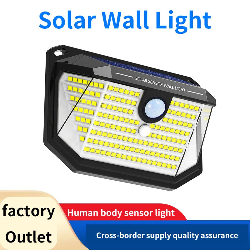 LumaLight T22 | Solarbetriebene Wandleuchte | Bewegungssensor & Wetterfest | 178 LEDs