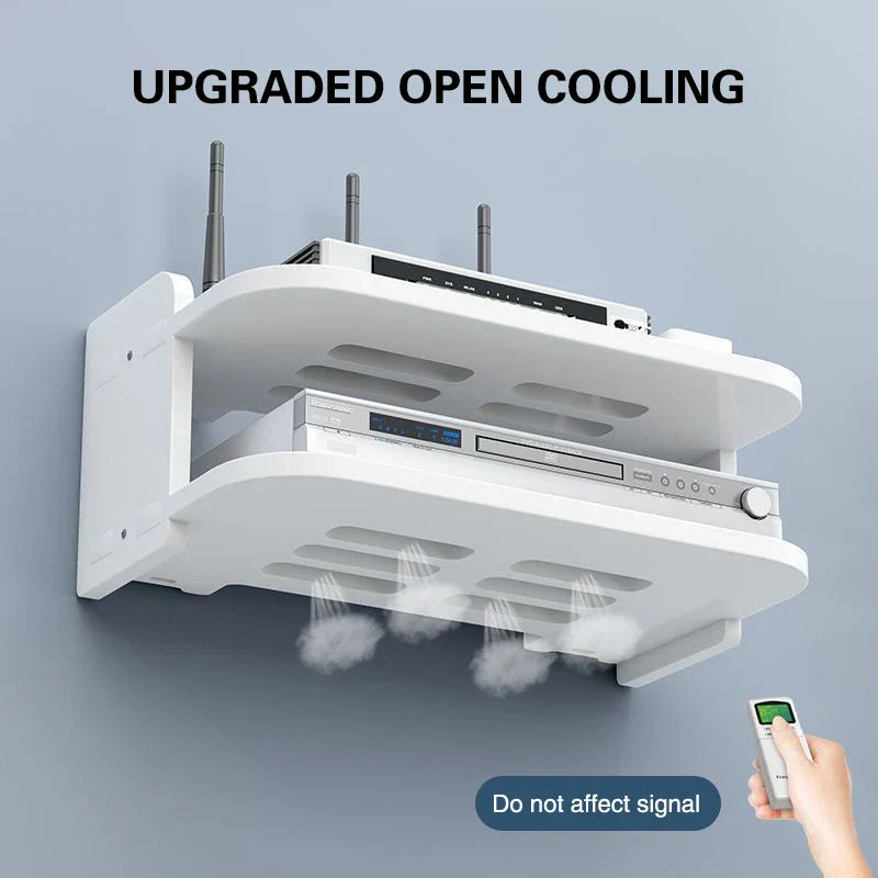 NexaDock | WLAN-Router Regal | Schwebendes Design & Kabelführung | Für Wohnzimmer, Büro & Schlafzimmer